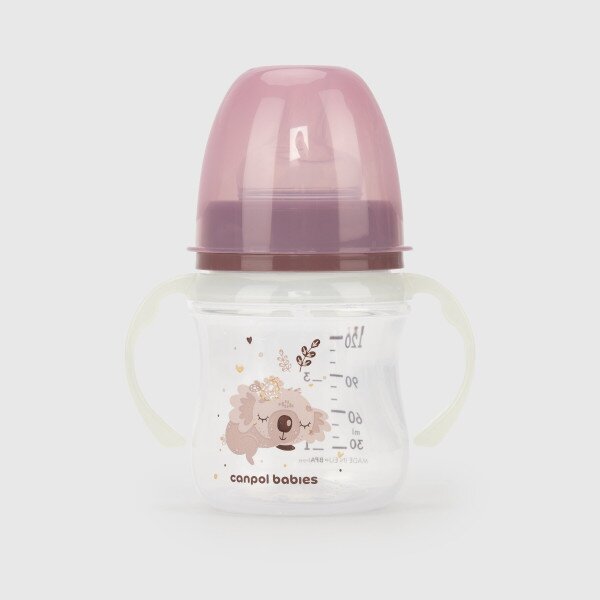 Пляшка антиколікова Canpol Babies 35/236_pin Easystart Sleepy Koala з широким отвором 120 мл Рожевий (2000990204158)