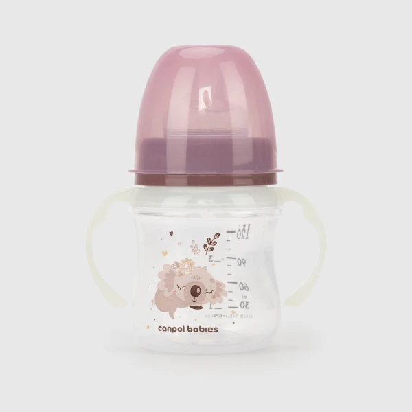 Пляшка антиколікова Canpol Babies 35/236_pin Easystart Sleepy Koala з широким отвором 120 мл Рожевий (2000990204158)