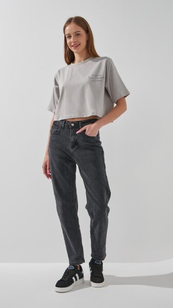 Купити Джинси Mom Fit жіночі 130125 34 Чорний Артикул: 2000990945655 Фото №1