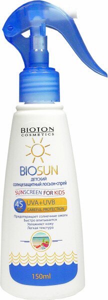 Детский солнцезащитный лосьон-спрей BIOTON ТМ &quot;Biosun&quot; SPF 45, 150 мл (4820026149417)