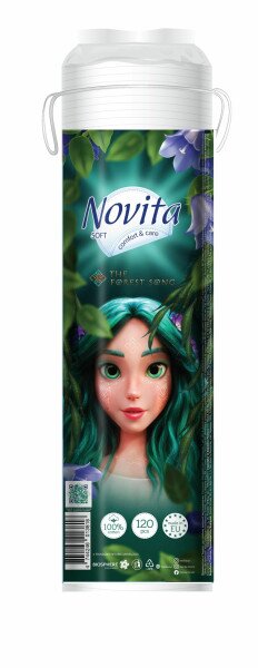 Диски ватні косметичні NOVITA 41102346 Soft MAVKA 120 шт. (4744246013818A)(SN)
