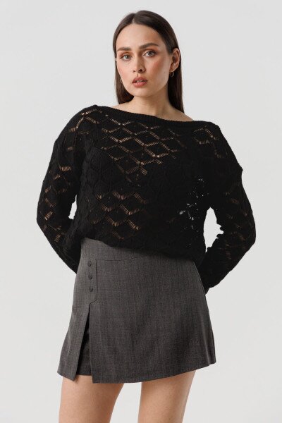 Джемпер однотонный женский Femme 2025 One Size Черный (2000990221513D)