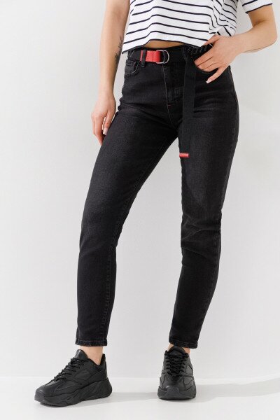 Купити Джинси Mom Fit жіночі Zeo Basic 2260 34 Чорний Артикул: 2000990956170 Фото №2