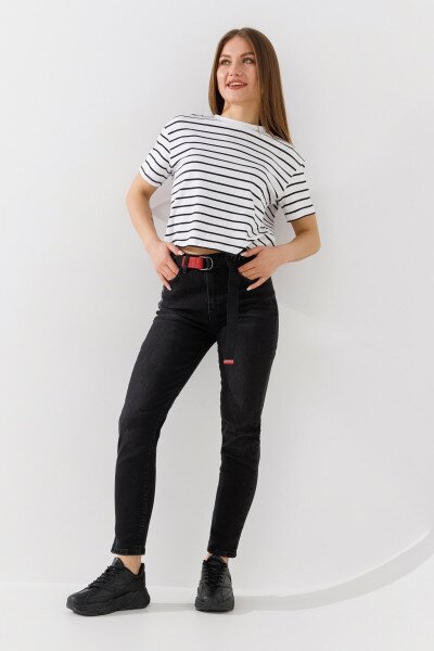 Купити Джинси Mom Fit жіночі Zeo Basic 2260 34 Чорний Артикул: 2000990956170 Фото №1