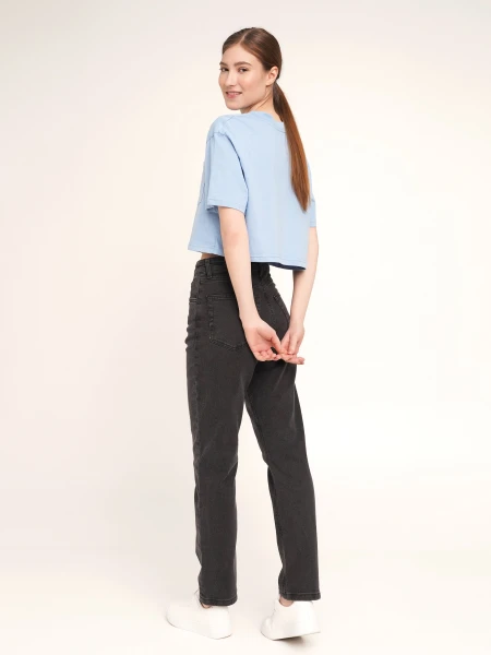Купить Джинсы Regular fit женские LAWA WBC02367 34 Графитовый Артикул: 2000990481351 Фото №2