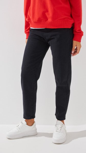 Купить Джинсы Mom Fit женские 1908 S Черный Артикул: 2000999193132 Фото №2