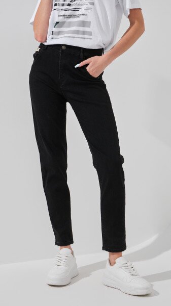 Купити Джинси Mom Fit жіночі 3015 25 Чорний Артикул: 2000999186561 Фото №2