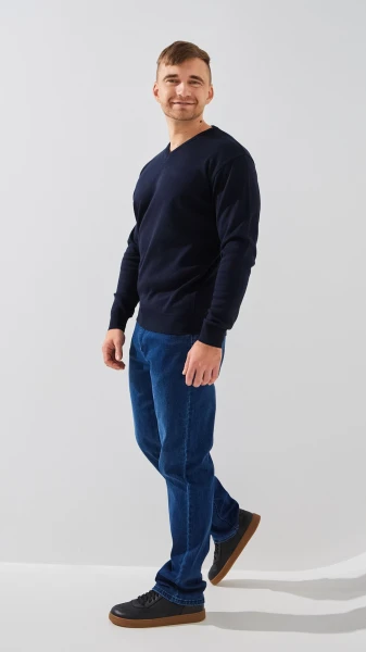 Купить Джинсы Regular Fit мужские HB500 28 Темно-синий Артикул: 2000999193705 Фото №3