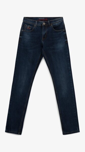 Купити Джинси Slim Fit однотонні чоловічі RB0081DT 27 Темно-синій Артикул: 2000999259005 Фото №1