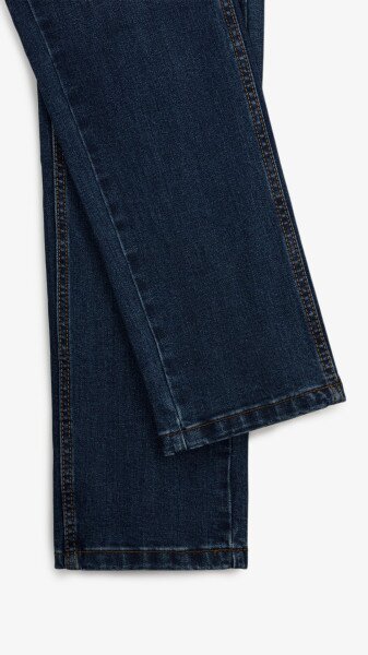 Купити Джинси Slim Fit однотонні чоловічі RB0082DT 27 Темно-синій Артикул: 2000999259159 Фото №4
