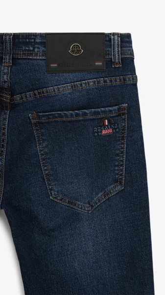 Купить Джинсы Slim Fit однотонные мужские RB0095DT 27 Темно-синий Артикул: 2000999259074 Фото №3