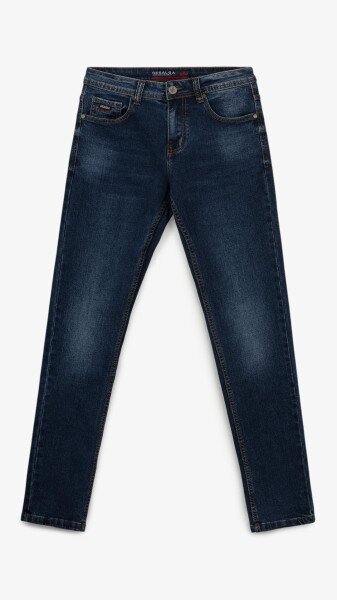 Купити Джинси Slim Fit однотонні чоловічі RB0095DT 27 Темно-синій Артикул: 2000999259074 Фото №1