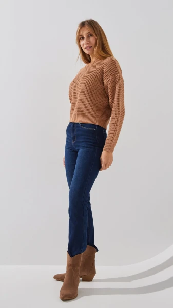 Купить Джинсы Slim Fit женские Vindasion 4017 25 Синий Артикул: 2000999306082 Фото №3