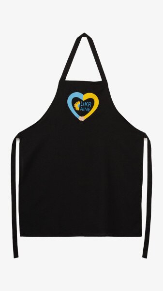 Фартух Серце Ukraine One Size Чорний