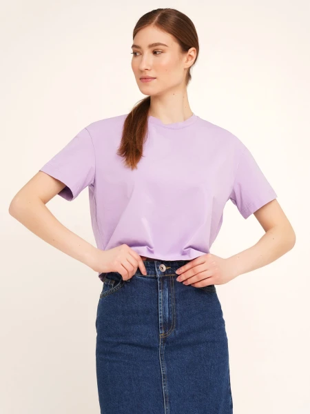 Купити Футболка однотонна жіноча LAWA WBC02311 XS Лавандовий Артикул: 2000990438355 Фото №2