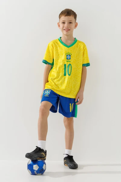 Футбольна форма для хлопчика BLD БРАЗИЛИЯ NEYMAR JR 104 см Жовтий