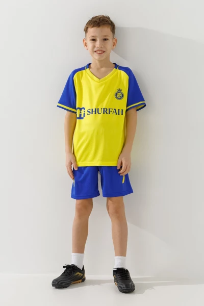 Футбольна форма для хлопчика BLD AL NASSR RONALDO 110 см Синьо-жовтий
