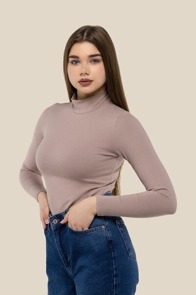 Гольф однотонний жіночий LAWA WBC02338 XS Бежевий