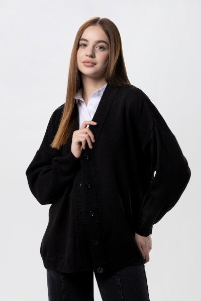 Кардиган с узором женский Park karon 214198 One Size Черный (2000989978886D)
