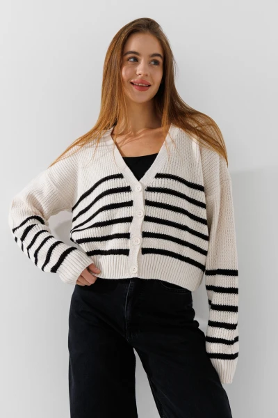 Кардиган з візерунком жіночий Park karon 8023 One Size Білий