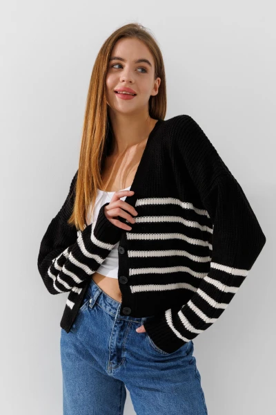 Кардиган с узором женский Park karon 8023 One Size Черный