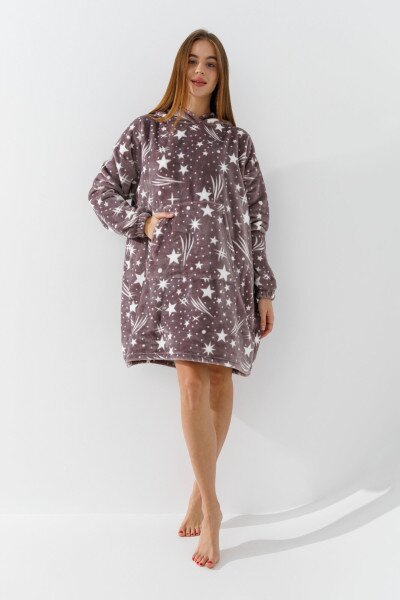 Халат женский Barwa 336 звездочки S/XL Капучино