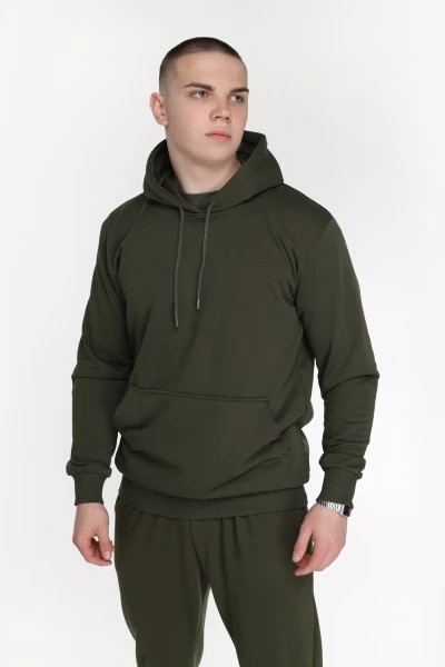 Худи однотонный мужской Demos DMS006 baza 3XL Хаки (2000989425847D)