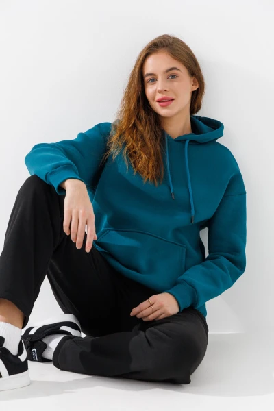 Худі однотонний жіночий Blue World 2421 S Зелений