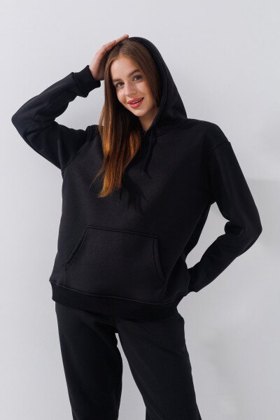 Худи однотонный женский LAWA WBC02435 XS Черный
