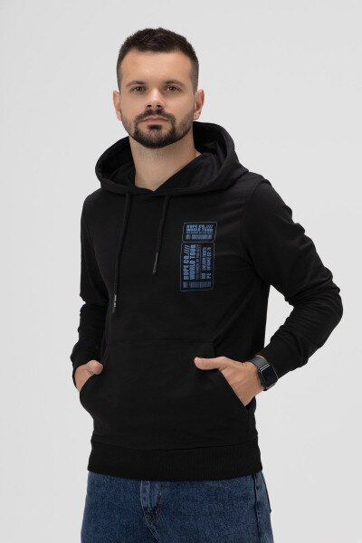 Худі з принтом чоловічий Hope HP858 M Чорний (2000990006653D)
