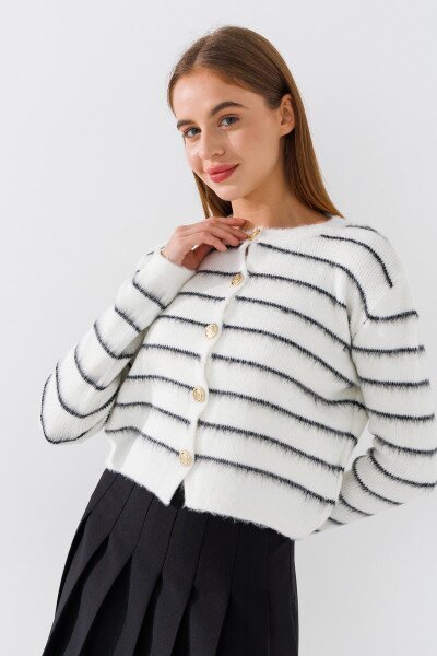 Кофта з візерунком жіноча 4627 One Size Біло-чорний