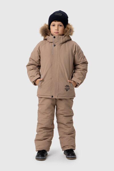 Комбінезон для хлопчика Snowgenius H38-08 куртка + штани на шлейках 116 см Бежевий (2000989630586W)