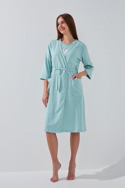 Комплект халат+нічна сорочка жіночий Nicoletta 7413 S Блакитний