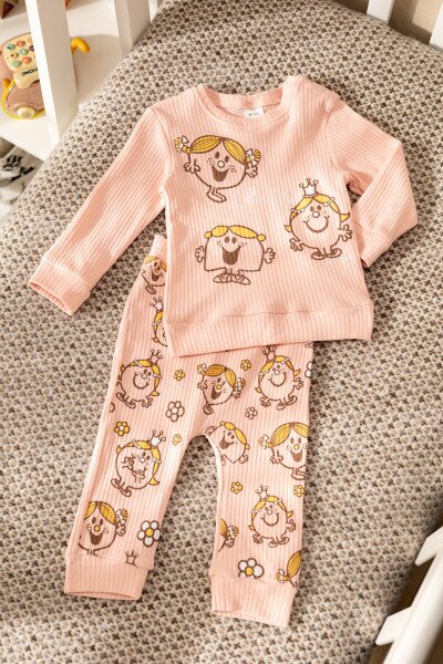 Костюм (світшот+штани) для дівчинки Baby Show 0003 68 см Персиковий (2000990338716D)