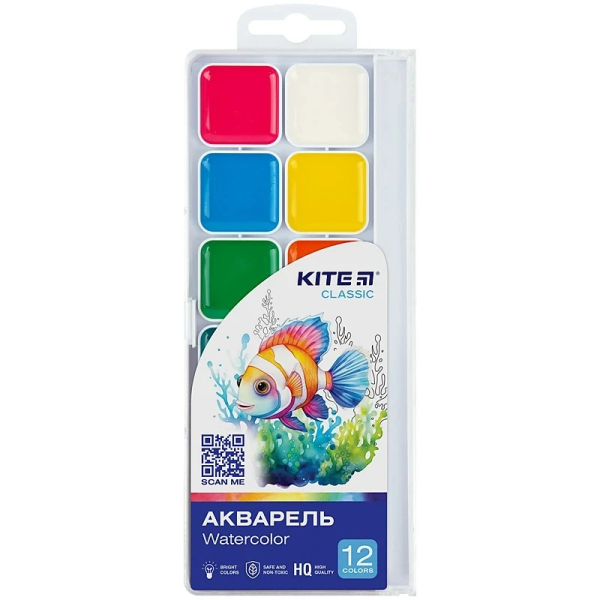 Фарби акварельні Kite K-061 12 кольорів (4063276208255)(SC)