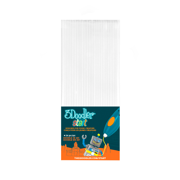 Набор стержней для 3D-ручки 3Doodler Start 3DS-ECO01-WHITE-24 24 шт. Белый