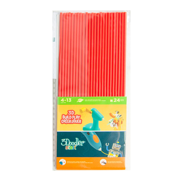 Набор стержней для 3D-ручки 3Doodler Start 3DS-ECO03-RED-24 24 шт. Красный