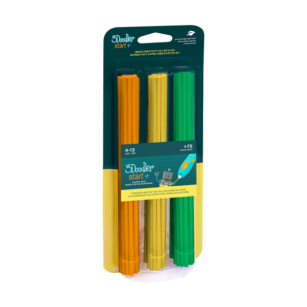 Набор стержней для 3D-ручки Микс 3Doodler Start 3DS-ECO-MIX2-75 75 шт. Оранжевый, желтый, зеленый