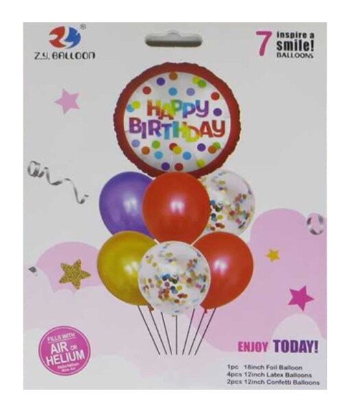 Набор воздушных шариков Happy birthday 1212-12 Красный (2000990673794)