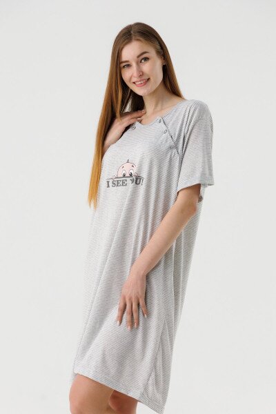 Нічна сорочка для годуючих Sevgi 3187 2XL Сірий