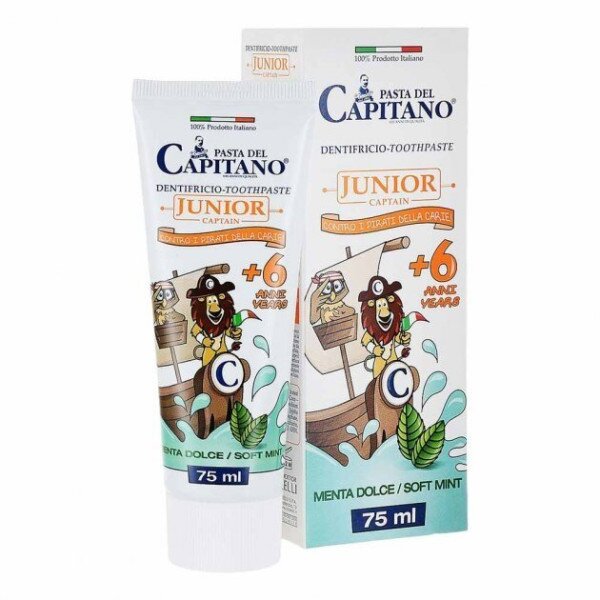 Pasta Del Capitano зубна паста Junior Soft Mint 6+ 75 мл (8002140035401A)