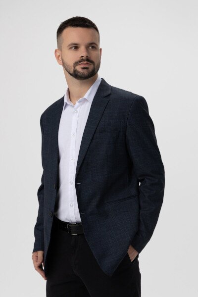 Піджак з візерунком чоловічий Redpolo 2378 46 Синій (2000990178763D)