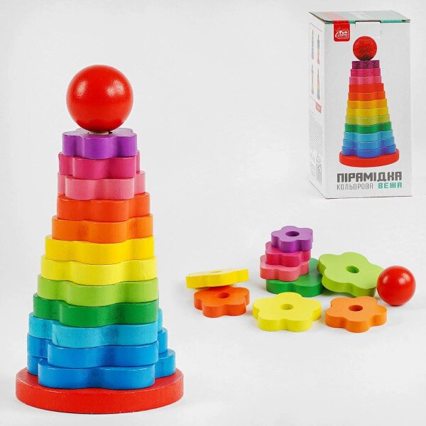 Пірамідка &quot;4FUN Game Club Wood&quot; 63966 Різнокольоровий