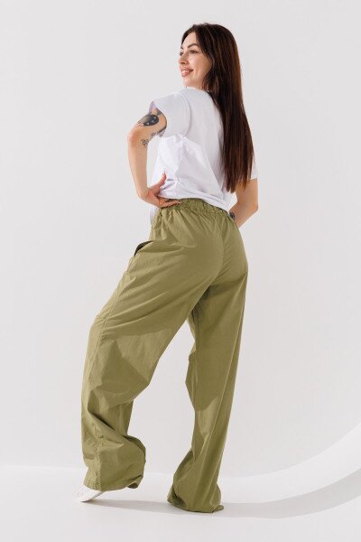 Купити Штани прямі однотонні жіночі Zeo Basic 4745 36 Оливковий (2000990665263D) Артикул: 2000990665263 Фото №4