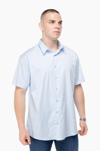 Сорочка класична однотонна чоловіча Redpolo 3785 5XL Блакитний (2000989848127S)
