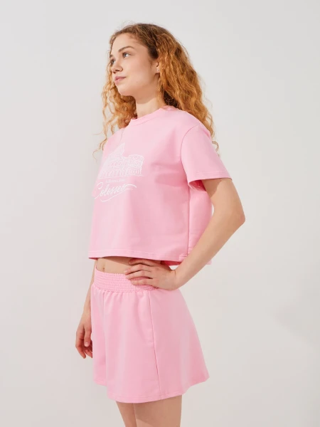 Купить Шорты трикотажные однотонные женские LAWA K-WBC02398 XS Розовый Артикул: 2000999585357 Фото №3
