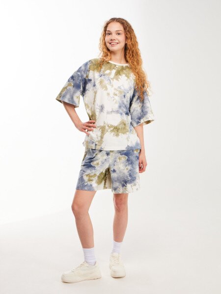 Купить Шорты трикотажные однотонные женские LAWA K-WTC02389 XS Хаки-синий Артикул: 2000999636783 Фото №2