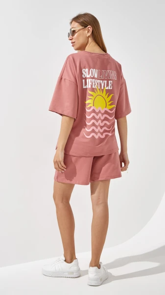 Купить Шорты трикотажные однотонные женские LAWA WBC02406 XS Пудровый Артикул: 2000999185335 Фото №4
