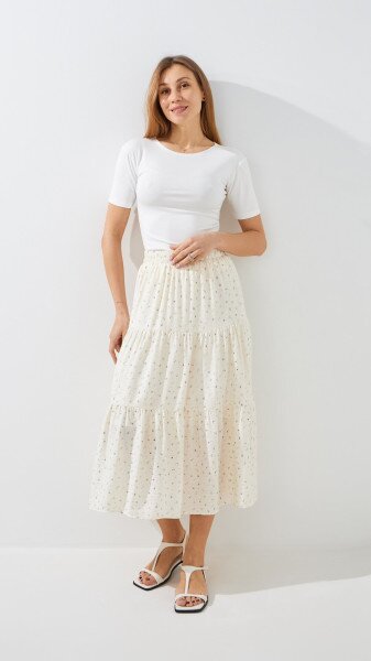 Купить Юбка кэжуал с узором женская GENUA 6379 One Size Молочный Артикул: 2000991051522 Фото №2
