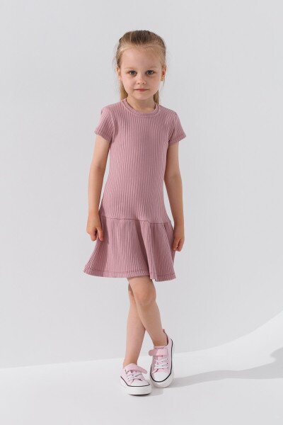 Сукня однотонна для дівчинки Ecrin 5375 110 см Капучино (2000990643858S)